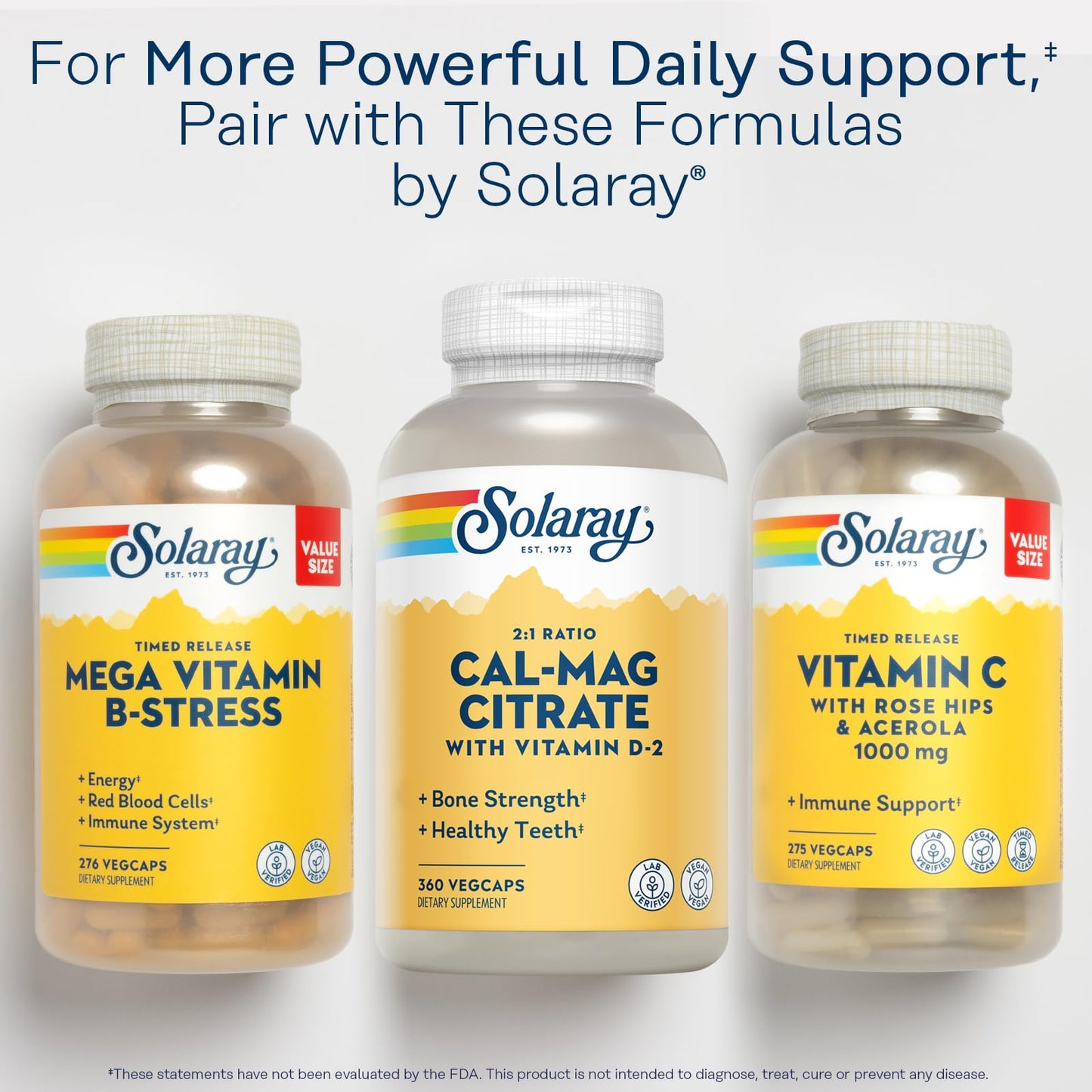 Solaray Calcium Magnesium Citrate 2:1 with Vitamin D2 | Bone, Muscle & Nerve Support | 360 VegCaps