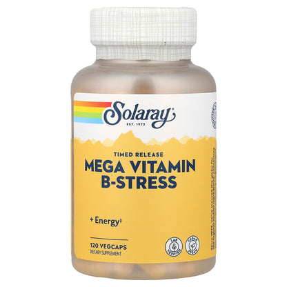 Solaray Mega B Stress Two-Stage Timed Release Supplement, 120 Count