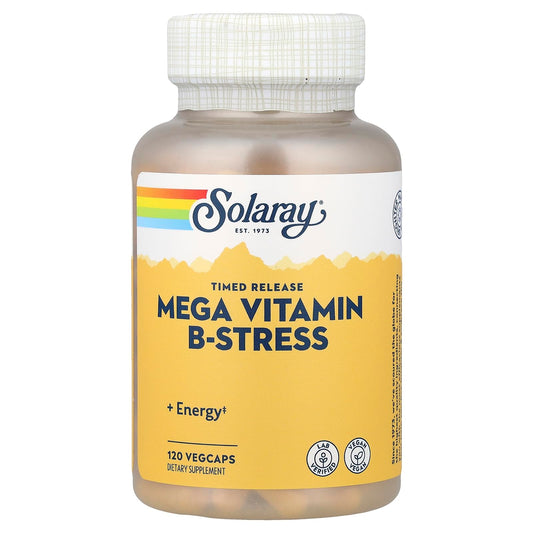 Solaray Mega B Stress Two-Stage Timed Release Supplement, 120 Count BritishVita | Premium UK Vitamins & Wellness Supplements