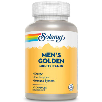 SOLARAY Men's Golden Multi-Vitamin Capsules - 90 Count | Solaray Supplements