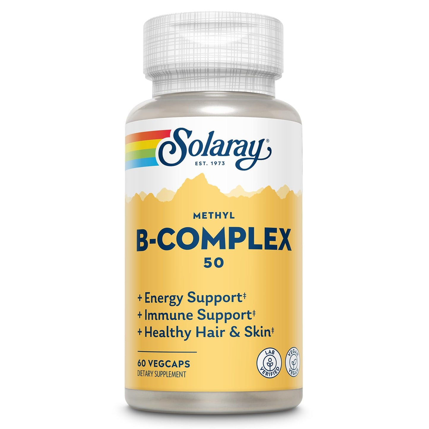 Solaray Methyl B Complex 50mg – Vitamin B12, B6, B1 – 60 Servings, Vegan