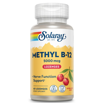 Solaray Methyl B12 Lozenge Cherry 5000mcg 60ct | Btl-Plastic