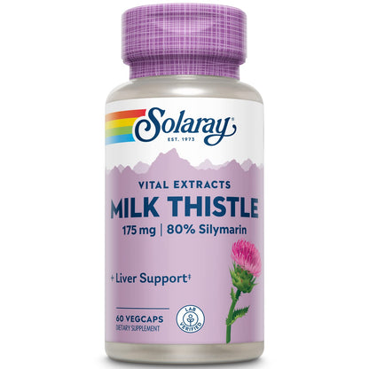 SOLARAY Milk Thistle Seed Extract 175mg – Antioxidant Liver Support, Non-GMO & Vegan