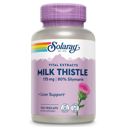 SOLARAY Milk Thistle Seed Extract 175mg - Non-GMO & Vegan, 120 VegCaps