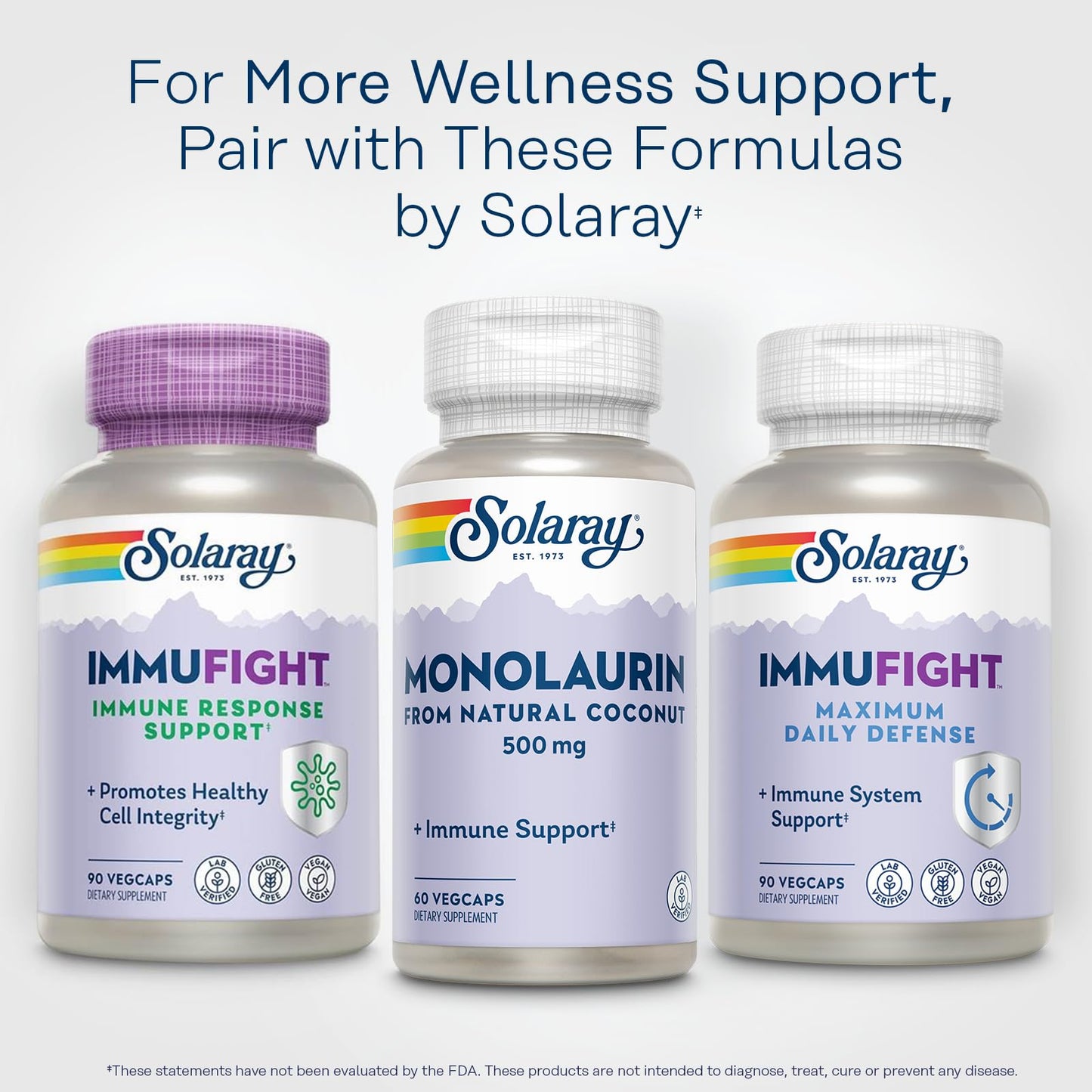 SOLARAY Monolaurin 500mg – Immune Support, Lab Verified, 60 Servings