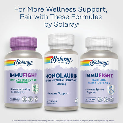 SOLARAY Monolaurin 500mg – Immune Support, Lab Verified, 60 Servings
