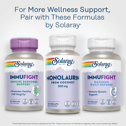 SOLARAY Monolaurin 500mg – Immune Support, Lab Verified, 60 Servings