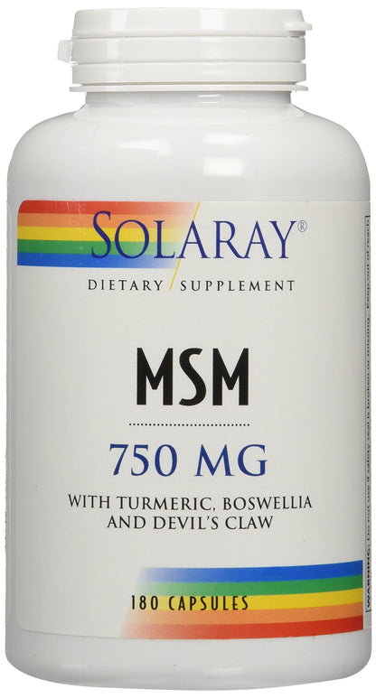 Solaray MSM Capsules 750 mg - 180 Count | Organic Sulfur