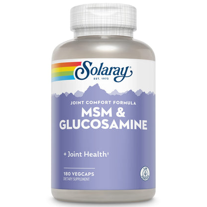 Solaray MSM & Glucosamine Capsules, 180 Count – Joint Support