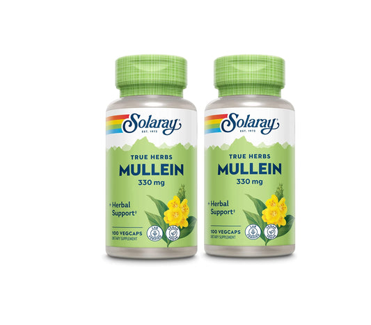 SOLARAY Mullein Leaf 330mg – Respiratory Support, Vegan, 100 Servings (Pack of 2) BritishVita | Premium UK Vitamins & Wellness Supplements