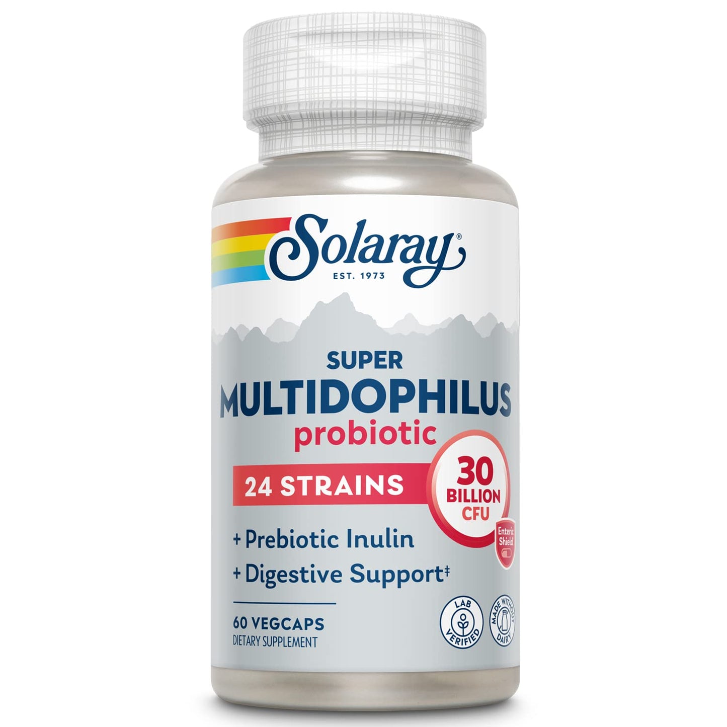 SOLARAY Super Multidophilus 24-Strain Probiotic | 30B CFU | 60 VegCaps