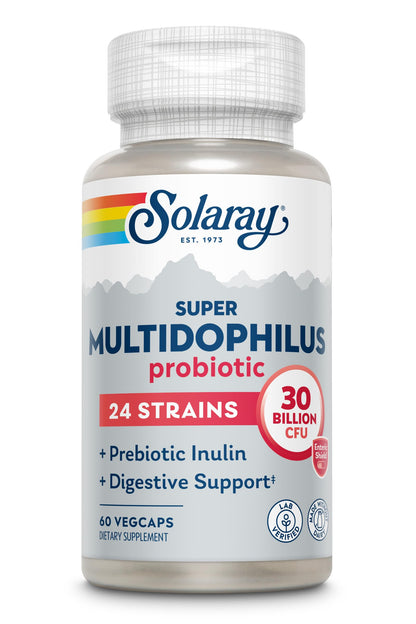 SOLARAY Super Multidophilus 24-Strain Probiotic | 30B CFU | 60 VegCaps
