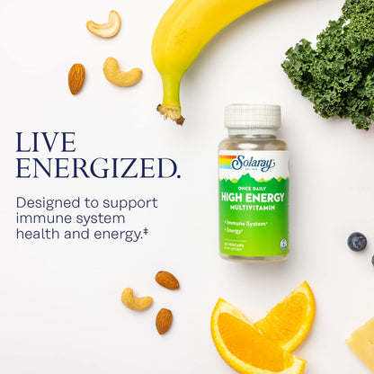Solaray Once Daily High Energy Multivitamin for Women & Men – Immune Support, Vitamin C, A, D, E, B Complex, 60-Day Guarantee