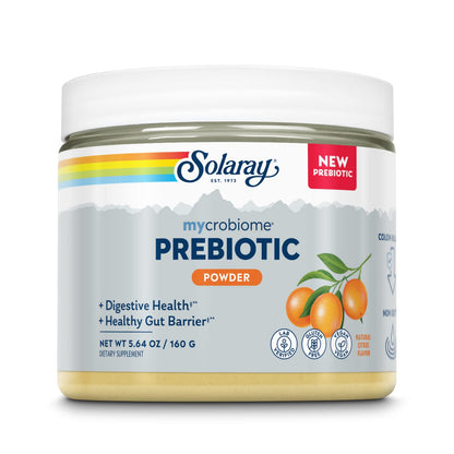 SOLARAY Mycrobiome Prebiotic Powder - Gut Health & Citrus Flavor, 20 Servings