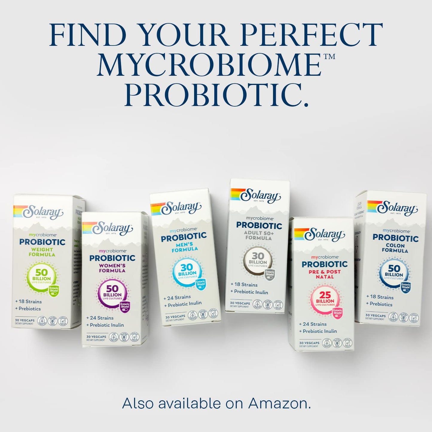 SOLARAY Mycrobiome Probiotic Colon Formula – 50B CFU, 18 Strains, Vegan