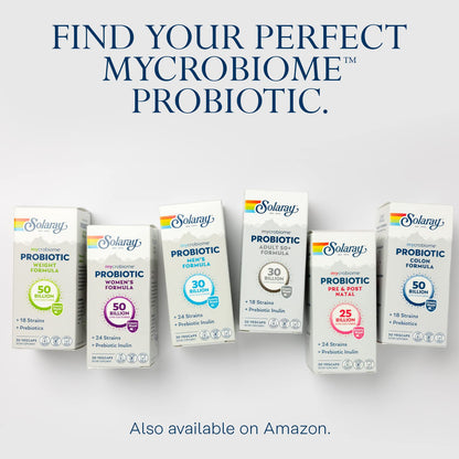 SOLARAY Mycrobiome Probiotic Colon Formula – 50B CFU, 18 Strains, Vegan