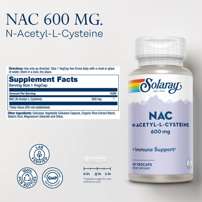 SOLARAY NAC 600 mg – N-Acetyl Cysteine for Immune Support