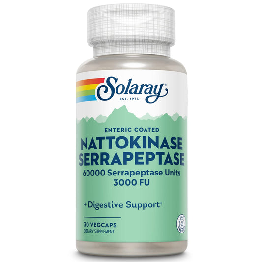 SOLARAY Nattokinase Serrapeptase - Enteric Coated, 3000 FU | Circulation & Sinus Support BritishVita | Premium UK Vitamins & Wellness Supplements