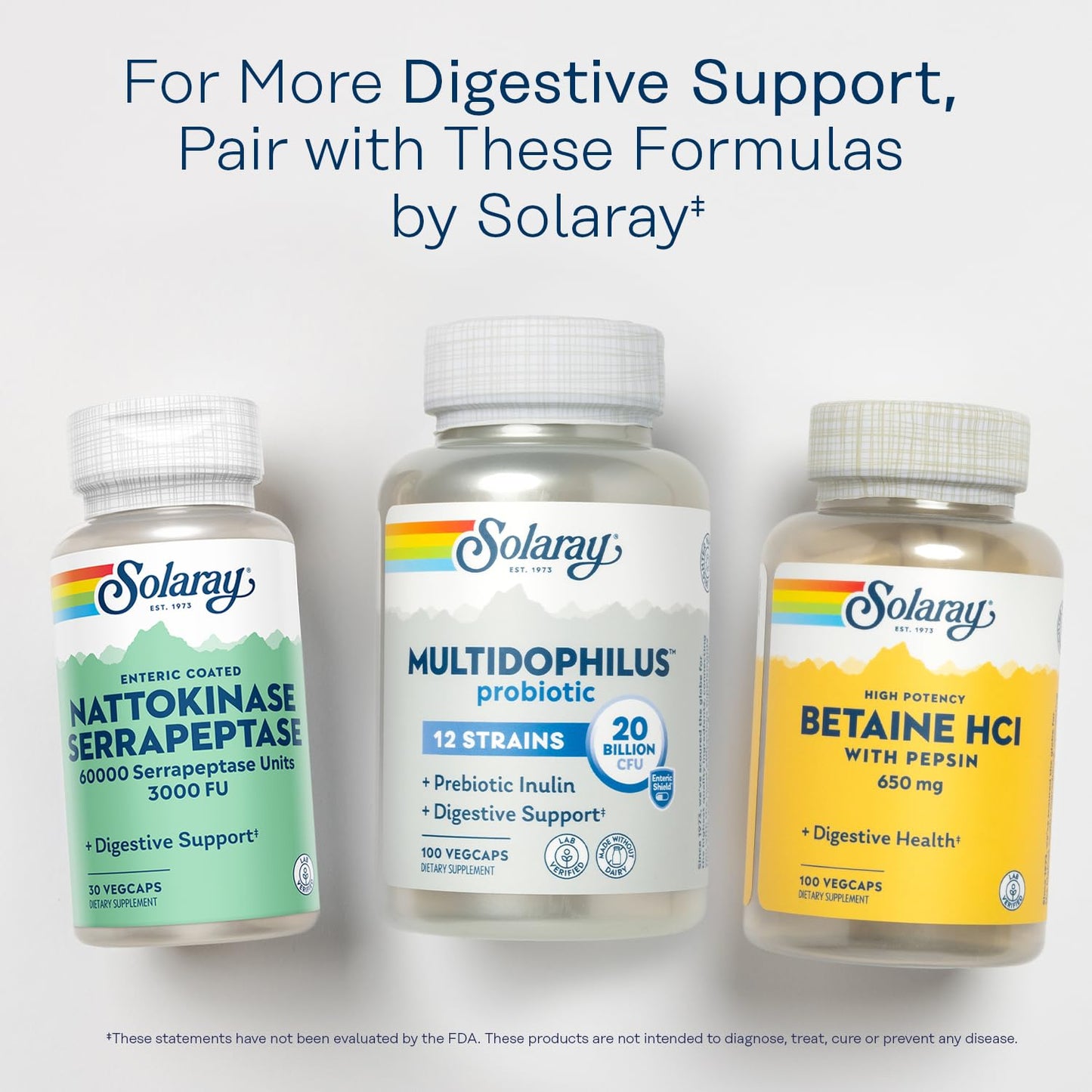 SOLARAY Nattokinase Serrapeptase - Enteric Coated, 3000 FU | Circulation & Sinus Support