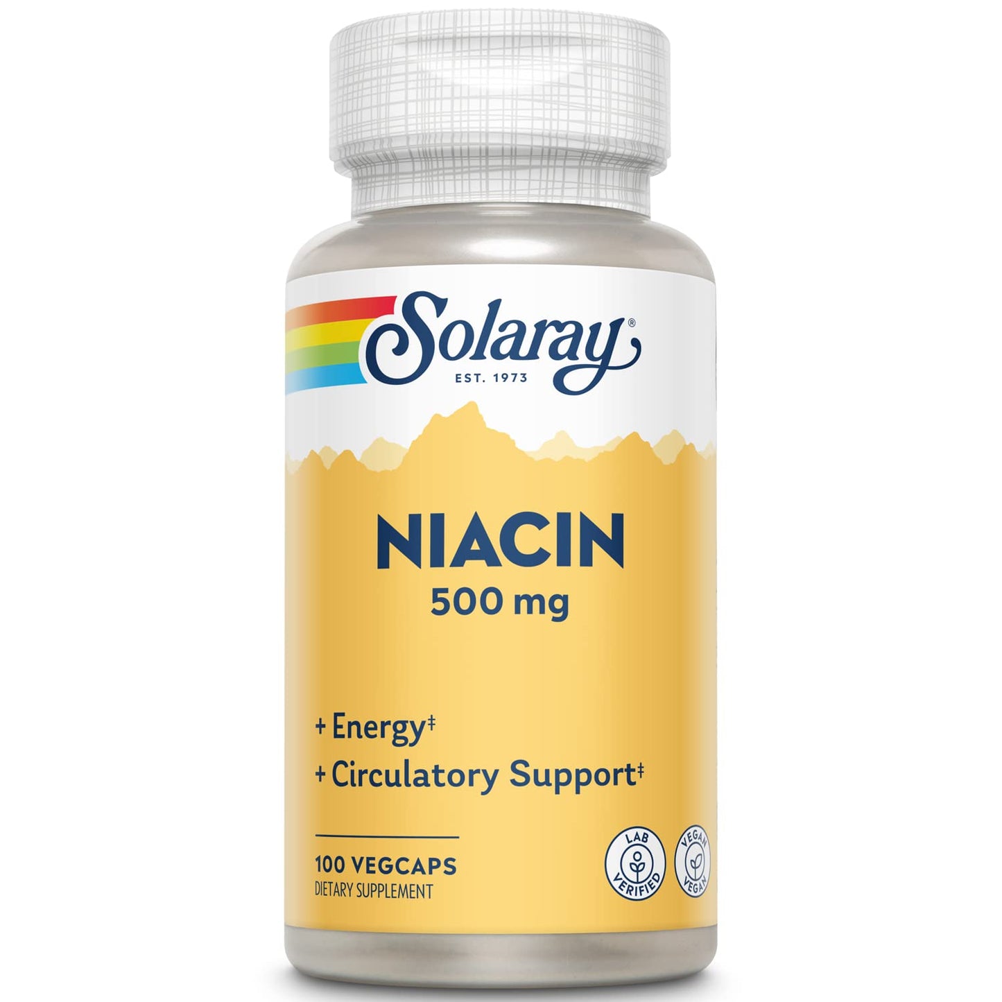 SOLARAY Niacin 500 mg Vitamin B3 | Skin Health, Nervous System & Circulation Support | 100 Count