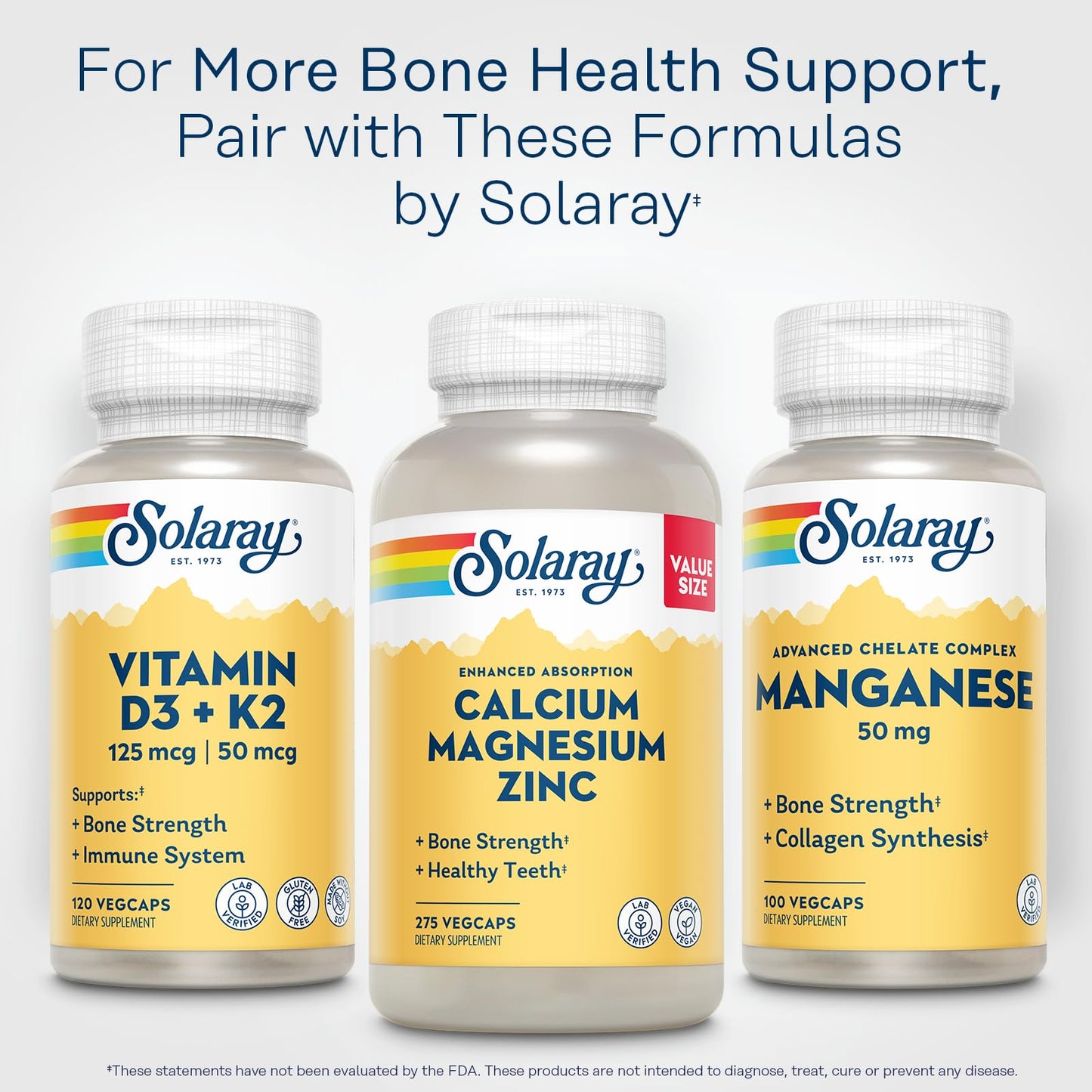 SOLARAY Manganese 50 mg - Bone Health & Strength | Lab Verified