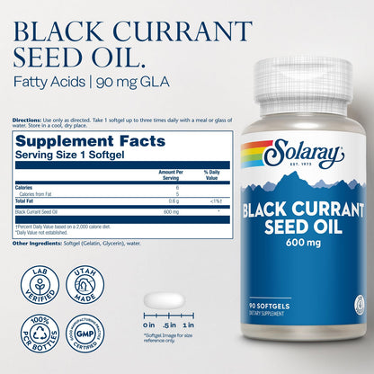 SOLARAY Black Currant Seed Oil 600 mg – Skin Health, 90 Softgels