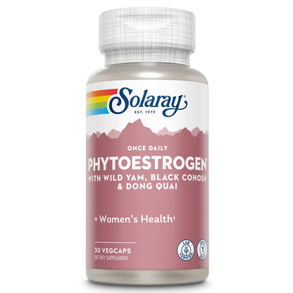 SOLARAY Once Daily Phytoestrogen – Women's Hormone Support with Black Cohosh, Dong Quai, Wild Yam & Soy Isoflavones | 60-Day Guarantee