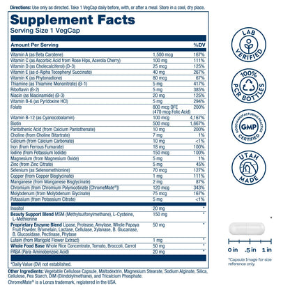 SOLARAY Once Daily Woman Multivitamin with Iron – Vitamin D, B12, Prenatal Support, 90 Serv