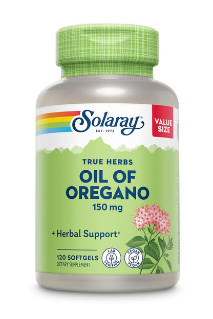 SOLARAY Oil of Oregano Softgels 150 mg - Vegan, 120 Servings