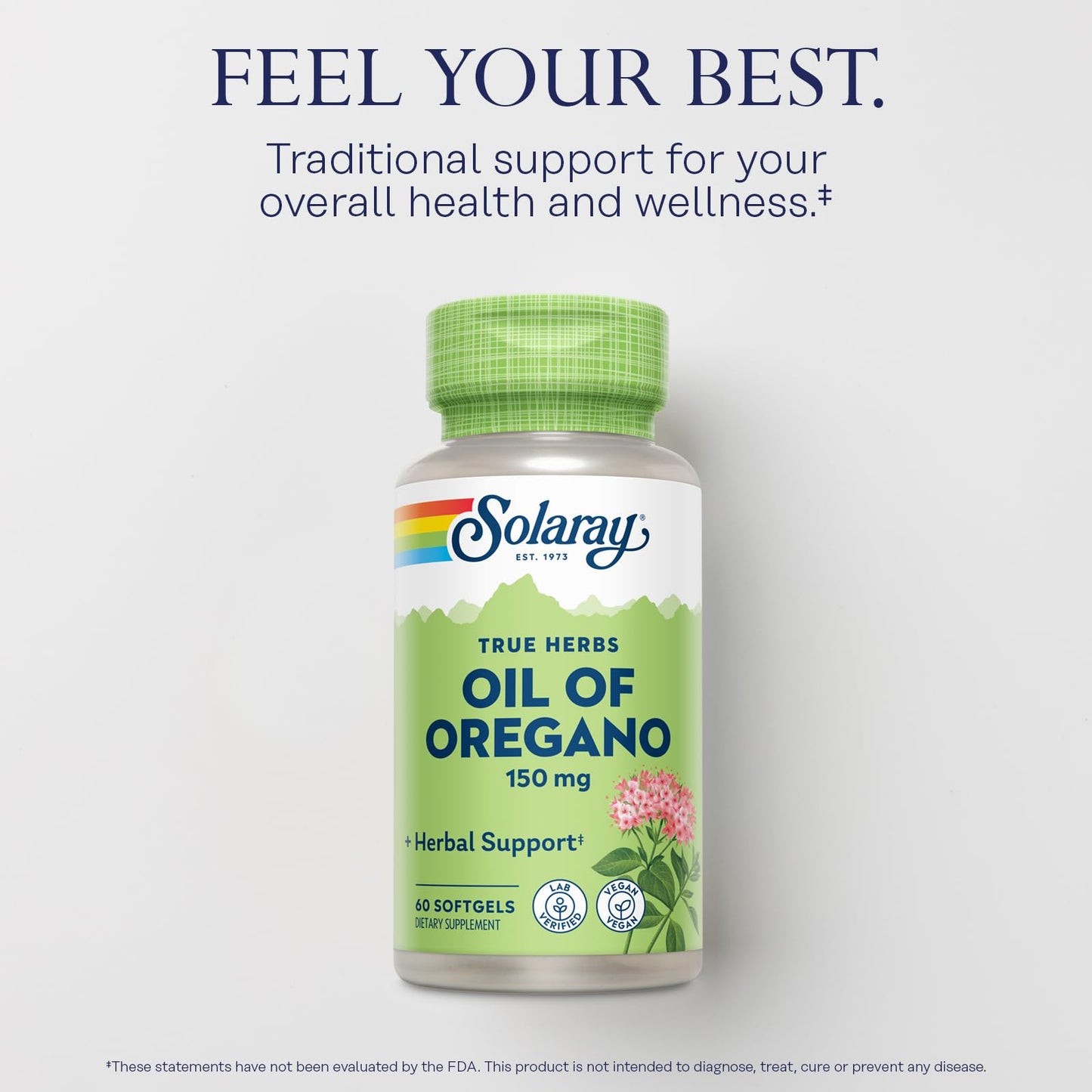 Solaray Oil of Oregano Softgels 150 mg | Oregano Oil Supplement for Wellness – Vegan, Extra Virgin Olive Oil Base