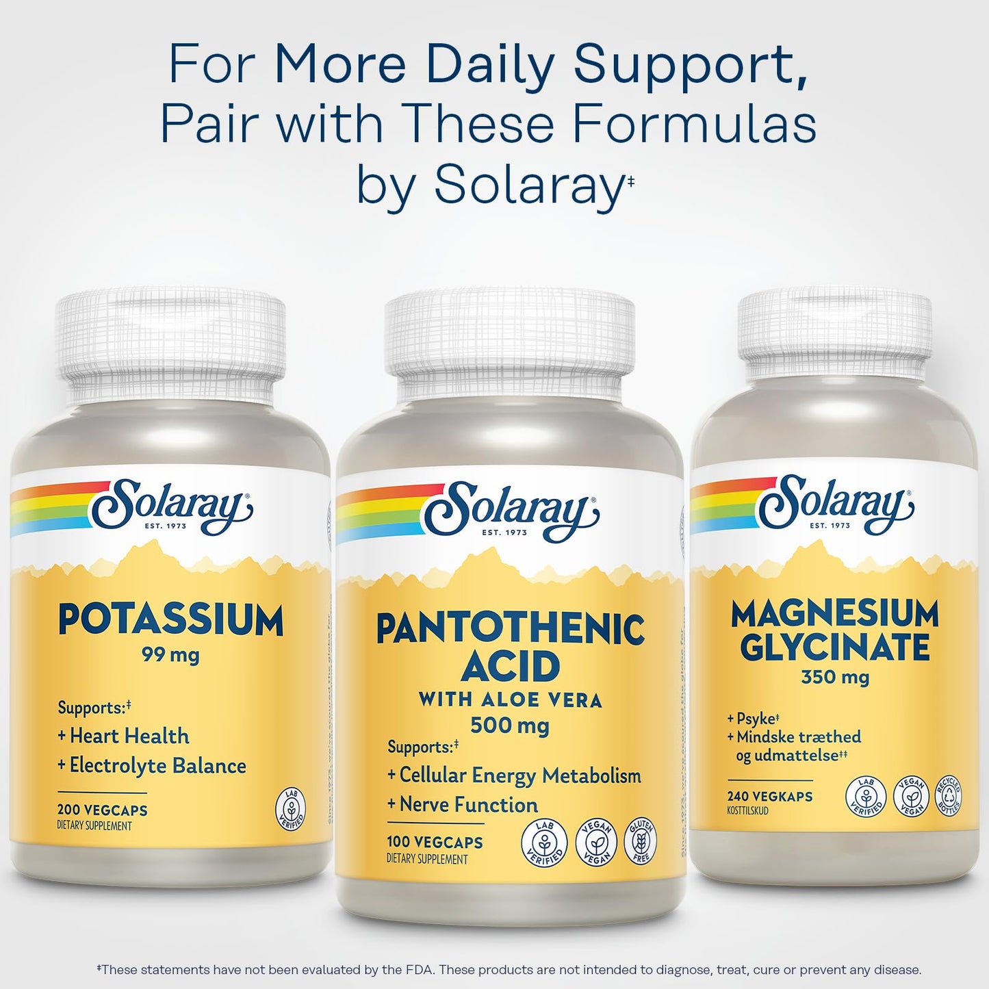 Solaray Pantothenic Acid 500mg – Vitamin B5 Supplement (B-Complex) | Vegan & Gluten Free