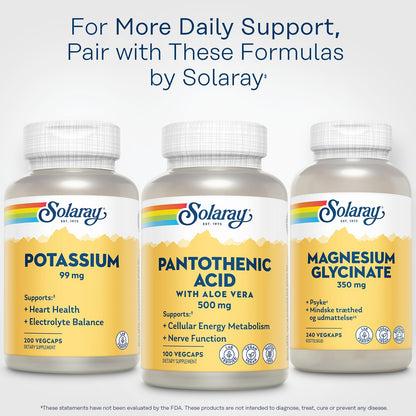 Solaray Pantothenic Acid 500mg – Vitamin B5 Supplement (B-Complex) | Vegan & Gluten Free