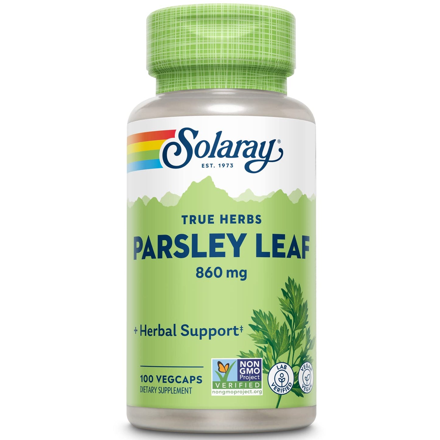 SOLARAY Parsley Capsules 860 mg - 100 Count | Digestive Health Supplement