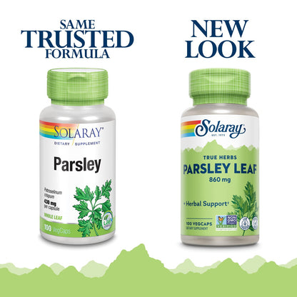 SOLARAY Parsley Capsules 860 mg - 100 Count | Digestive Health Supplement