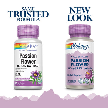 SOLARAY Passion Flower Extract 250 mg | 60 Count | Stress Support