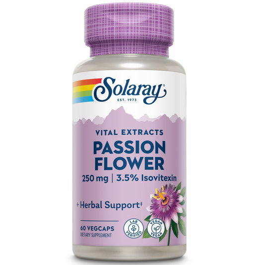 SOLARAY Passion Flower Extract 250 mg | 60 Count | Stress Support BritishVita | Premium UK Vitamins & Wellness Supplements
