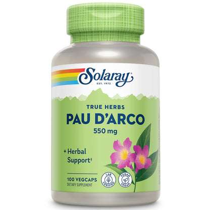 Solaray Pau D'arco Inner Bark Capsules 510 mg | 33 Servings | 100 Count