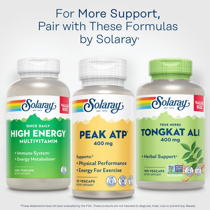 SOLARAY Peak ATP 400 mg – Stim Free Pre Workout, No Caffeine or Gluten