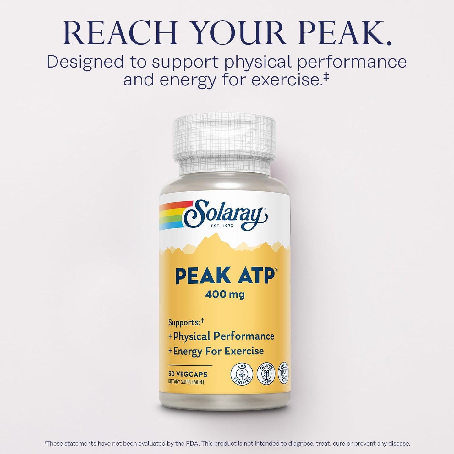 SOLARAY Peak ATP 400 mg – Stim Free Pre Workout, No Caffeine or Gluten