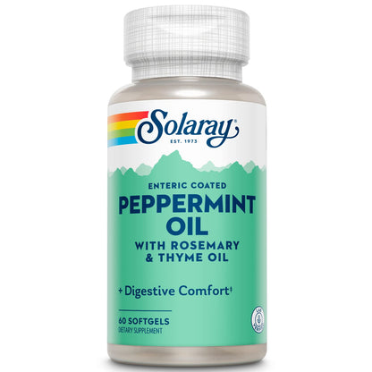 Solaray Peppermint Oil Enteric Coated with Rosemary & Thyme | Digestion Support | 60 Softgels