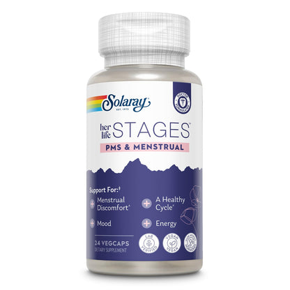 Solaray PMS & Menstrual Support – Vitex, Cramp Bark, No Hormones