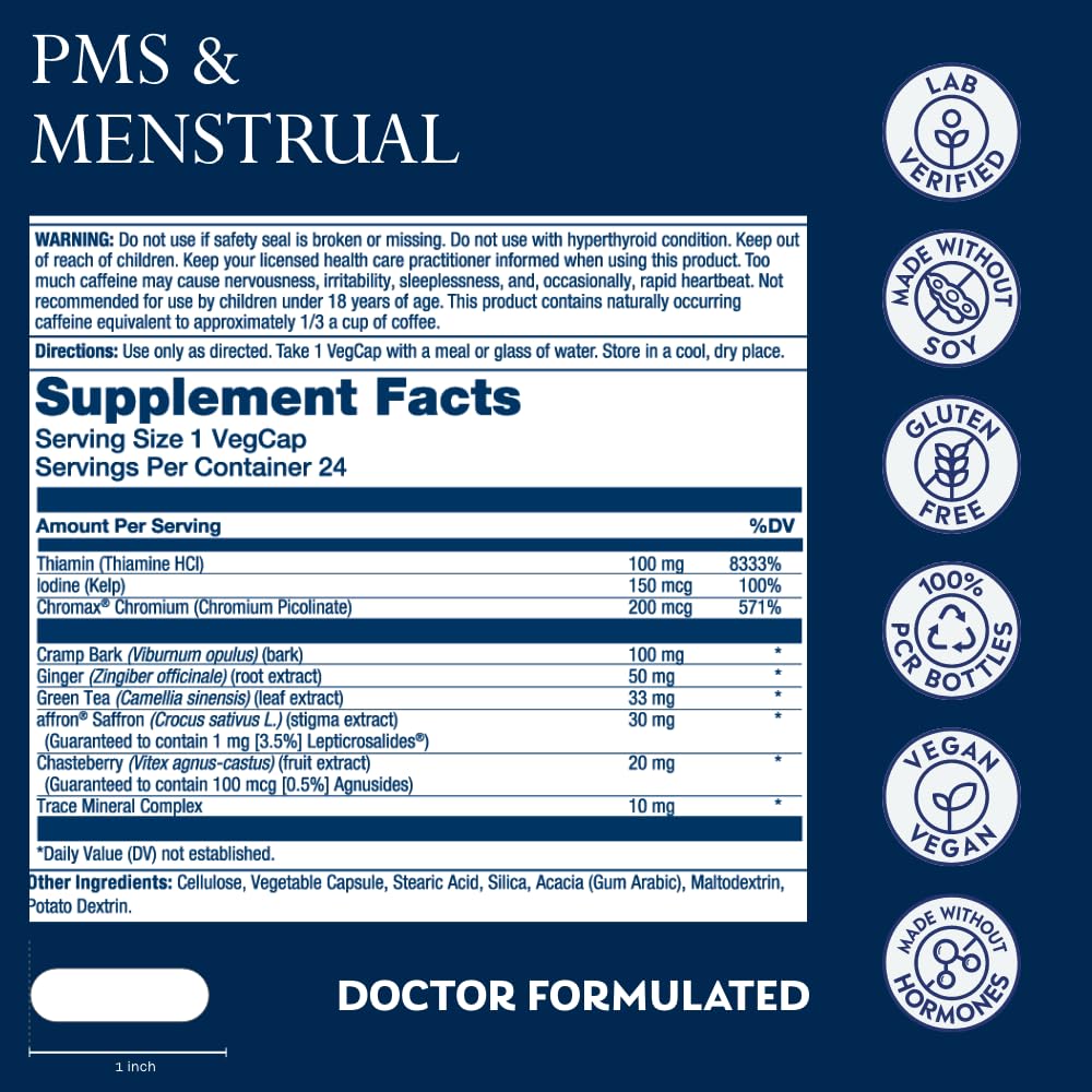 Solaray PMS & Menstrual Support – Vitex, Cramp Bark, No Hormones