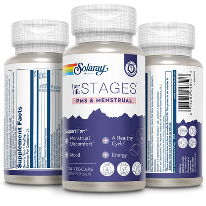 Solaray PMS & Menstrual Support – Vitex, Cramp Bark, No Hormones