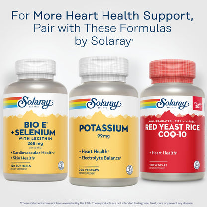 Solaray Potassium 99 mg – Electrolyte Balance for Heart Health | Lab Verified, 200 VegCaps
