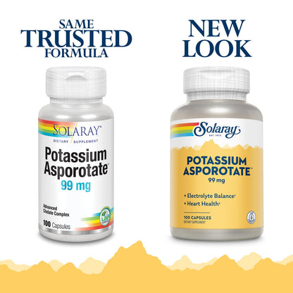 Solaray Potassium Asporotate Chelated Supplement – Electrolyte Balance & Heart Health