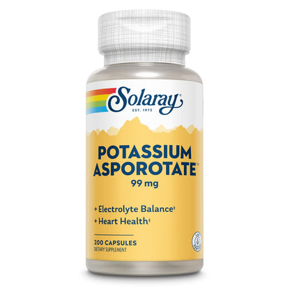 Solaray Potassium Asporotate Supplement – 99 mg, 200 Count