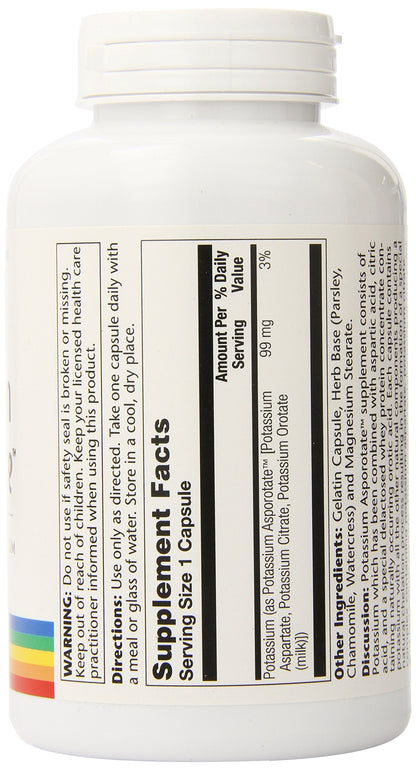 Solaray Potassium Asporotate Supplement – 99 mg, 200 Count