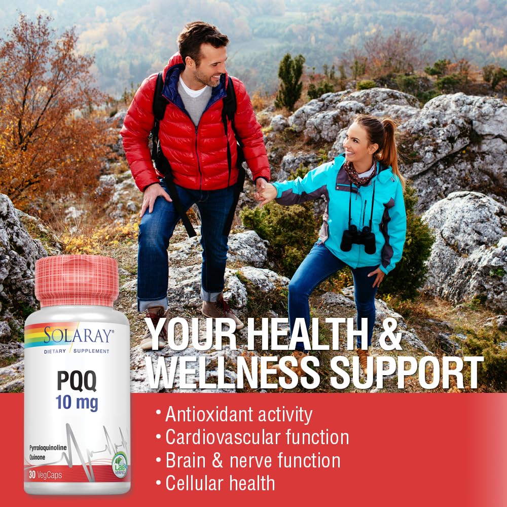 SOLARAY PQQ 10 mg – Cellular, Heart & Cognitive Support | 30 VegCaps