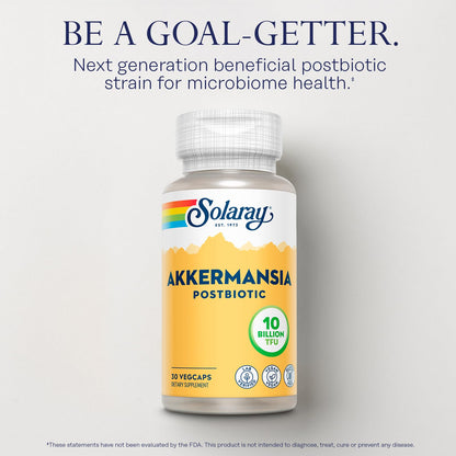 Solaray Akkermansia Postbiotic Akk11 – 10B TFU for Gut Health | Vegan & GF