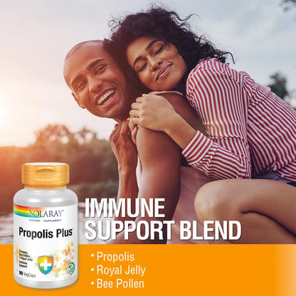 SOLARAY Propolis Plus | Immune Support with Propolis, Bee Pollen & Royal Jelly | 90 VegCaps